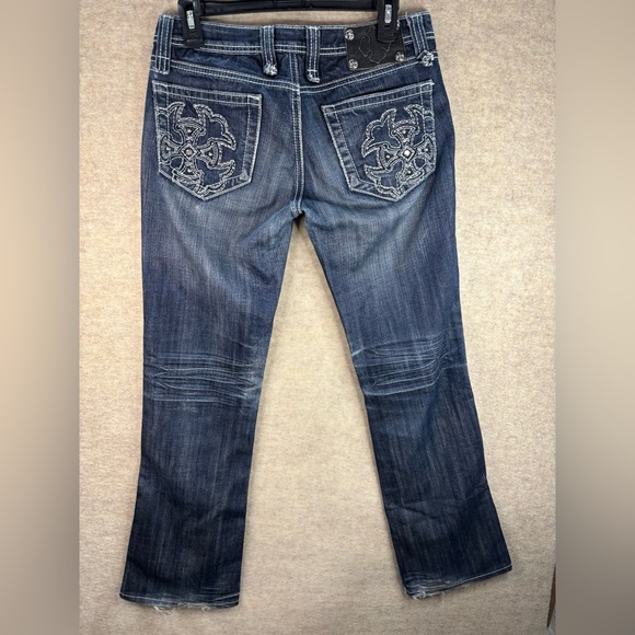 Miss Me Denim - Miss Me Jeans Womens Denim Boot Cut Embellished Sequins Pockets Bling‎ Sz 29